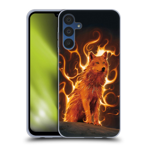 Vincent Hie Canidae Wolf Phoenix Soft Gel Case for Samsung Galaxy A15 & MagSafe