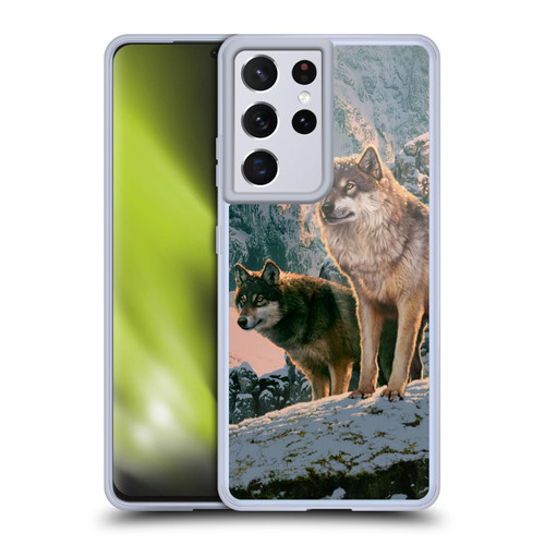 Vincent Hie Canidae Wolf Couple Soft Gel Case for Samsung Galaxy S21 Ultra 5G & MagSafe
