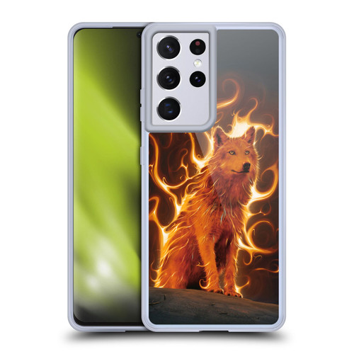 Vincent Hie Canidae Wolf Phoenix Soft Gel Case for Samsung Galaxy S21 Ultra 5G & MagSafe