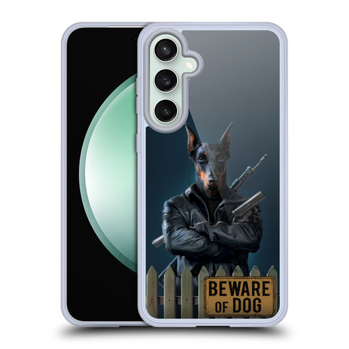 Vincent Hie Canidae Beware Of Dog Soft Gel Case for Samsung Galaxy S23 FE 5G & MagSafe