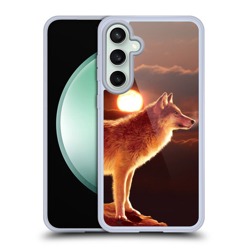 Vincent Hie Animals Sunset Wolf Soft Gel Case for Samsung Galaxy S23 FE 5G & MagSafe