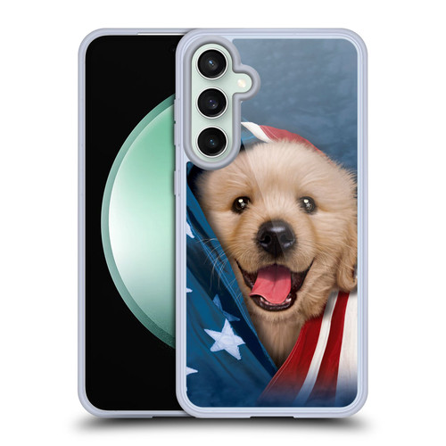 Vincent Hie Canidae Patriotic Golden Retriever Soft Gel Case for Samsung Galaxy S23 FE 5G & MagSafe