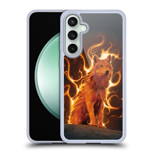 Vincent Hie Canidae Wolf Phoenix Soft Gel Case for Samsung Galaxy S23 FE 5G & MagSafe