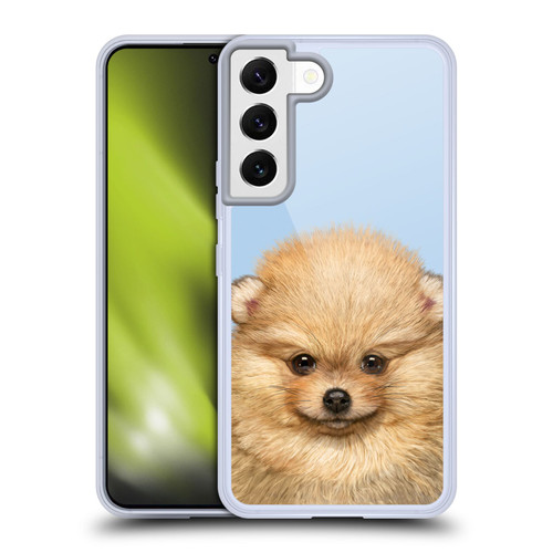 Vincent Hie Animals Pomeranian Puppy Soft Gel Case for Samsung Galaxy S22 5G & MagSafe