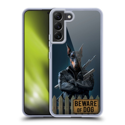 Vincent Hie Canidae Beware Of Dog Soft Gel Case for Samsung Galaxy S22+ 5G & MagSafe