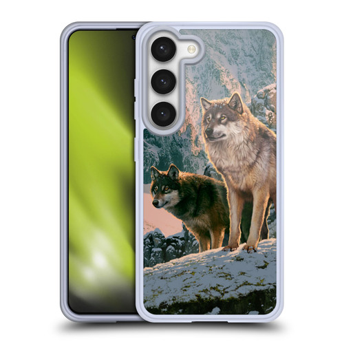 Vincent Hie Canidae Wolf Couple Soft Gel Case for Samsung Galaxy S23 5G & MagSafe