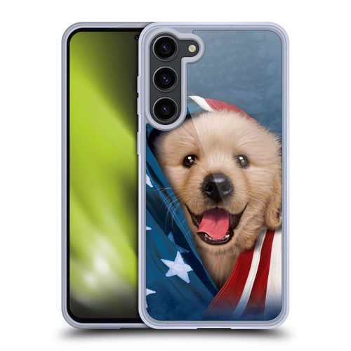 Vincent Hie Canidae Patriotic Golden Retriever Soft Gel Case for Samsung Galaxy S23+ 5G & MagSafe