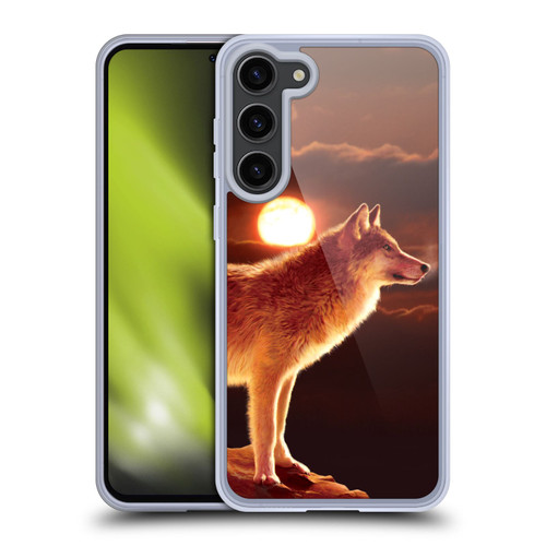 Vincent Hie Animals Sunset Wolf Soft Gel Case for Samsung Galaxy S23+ 5G & MagSafe