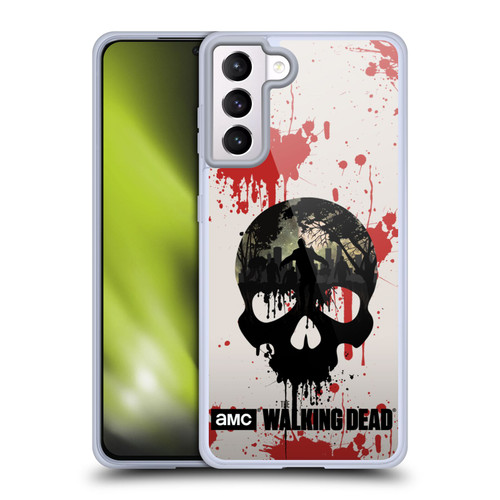 AMC The Walking Dead Silhouettes Skull Soft Gel Case for Samsung Galaxy S21+ 5G & MagSafe