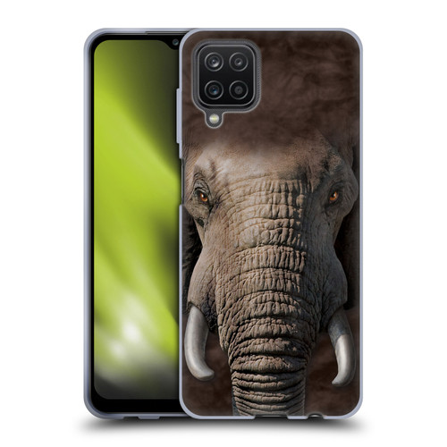 Vincent Hie Big Face Animals Elephant Soft Gel Case for Samsung Galaxy A12 (2020)