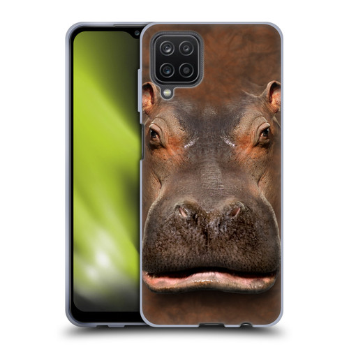 Vincent Hie Big Face Animals Hippo Soft Gel Case for Samsung Galaxy A12 (2020)