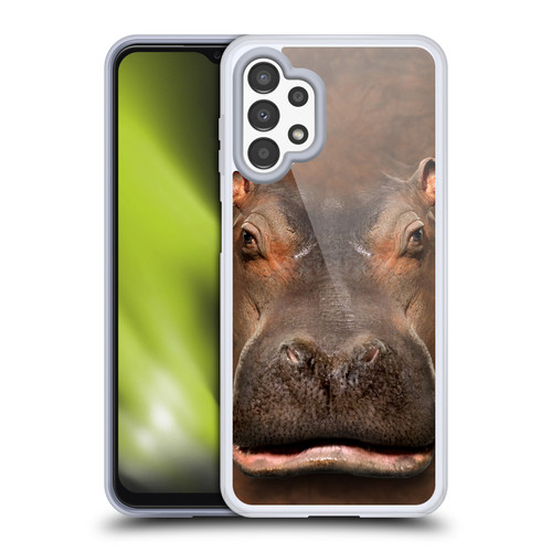 Vincent Hie Big Face Animals Hippo Soft Gel Case for Samsung Galaxy A13 (2022)
