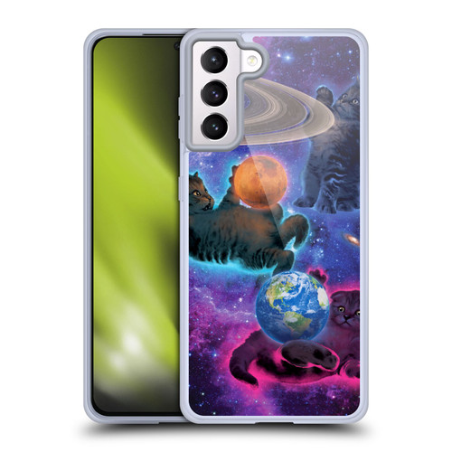 Vincent Hie Felidae Cosmic Kittens Soft Gel Case for Samsung Galaxy S21+ 5G & MagSafe