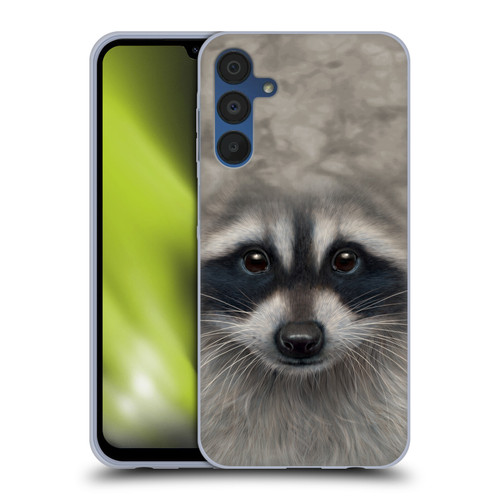 Vincent Hie Big Face Animals Raccoon Soft Gel Case for Samsung Galaxy A15 & MagSafe