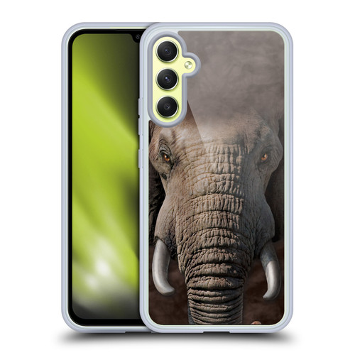 Vincent Hie Big Face Animals Elephant Soft Gel Case for Samsung Galaxy A34 5G