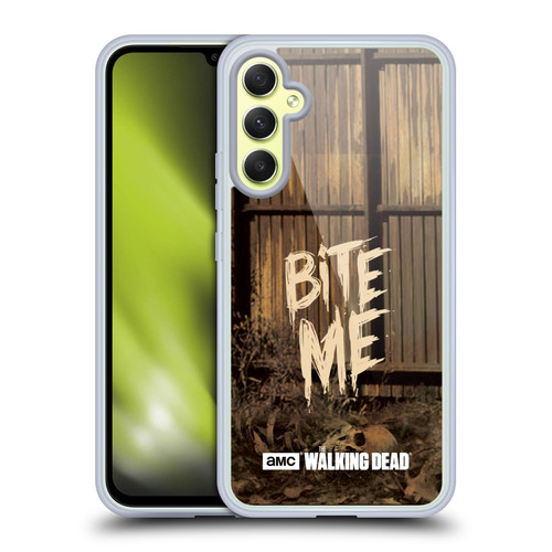 AMC The Walking Dead Typography Bite Me Soft Gel Case for Samsung Galaxy A34 5G