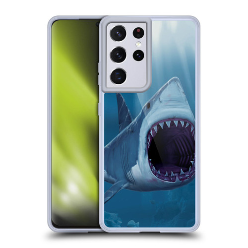 Vincent Hie Underwater Shark Bite Soft Gel Case for Samsung Galaxy S21 Ultra 5G & MagSafe