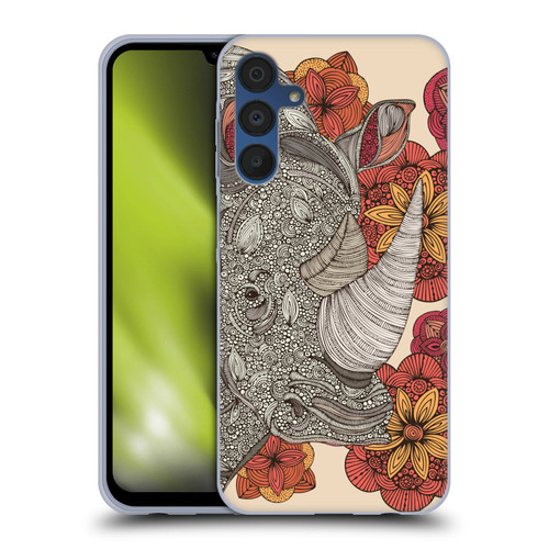Valentina Nature and Floral Rhinoceros Soft Gel Case for Samsung Galaxy A15 & MagSafe