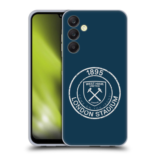 West Ham United FC Crest Graphics Distressed Look Soft Gel Case for Samsung Galaxy A25 5G