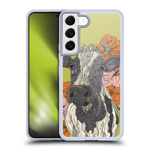 Valentina Nature and Floral Cow Soft Gel Case for Samsung Galaxy S22 5G & MagSafe