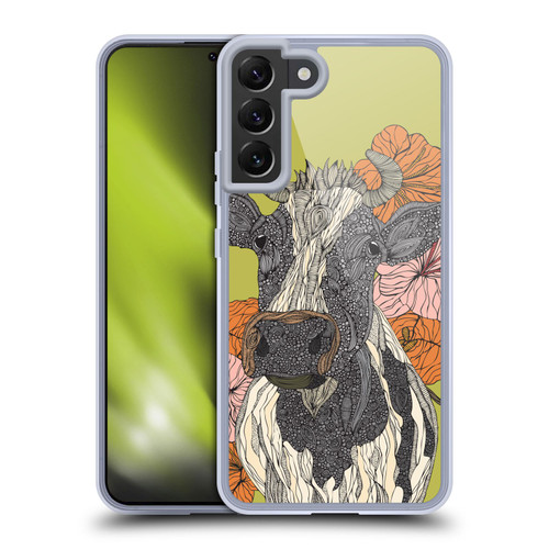 Valentina Nature and Floral Cow Soft Gel Case for Samsung Galaxy S22+ 5G & MagSafe