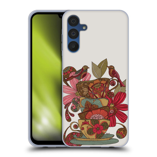 Valentina Birds Teacups Soft Gel Case for Samsung Galaxy A15 & MagSafe