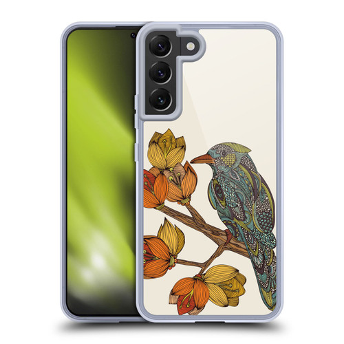 Valentina Birds Autumn Flower Doodle Soft Gel Case for Samsung Galaxy S22+ 5G & MagSafe