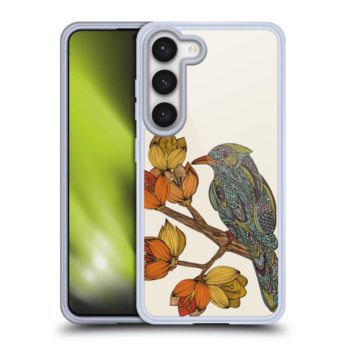 Valentina Birds Autumn Flower Doodle Soft Gel Case for Samsung Galaxy S23 5G & MagSafe