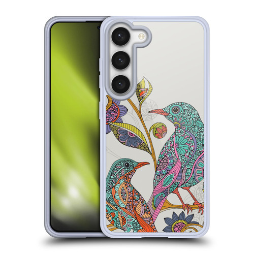 Valentina Birds Spring Flower Doodle Soft Gel Case for Samsung Galaxy S23 5G & MagSafe
