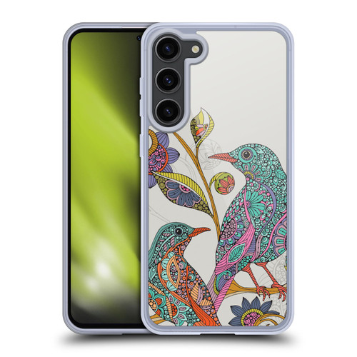 Valentina Birds Spring Flower Doodle Soft Gel Case for Samsung Galaxy S23+ 5G & MagSafe
