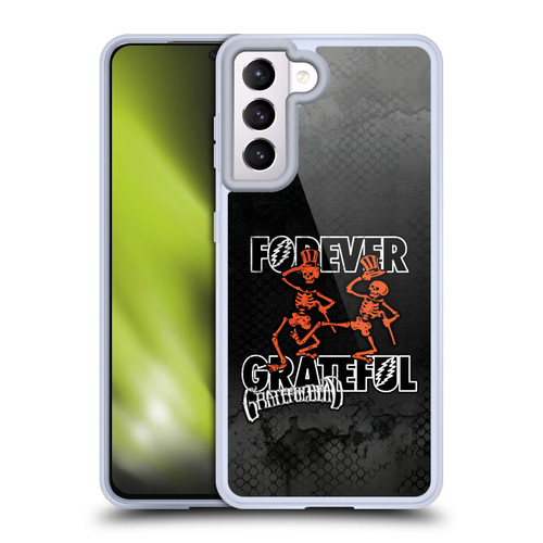 Grateful Dead Graphics Dancing Skeletons Soft Gel Case for Samsung Galaxy S21 5G & MagSafe