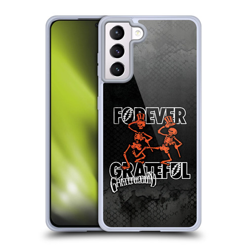 Grateful Dead Graphics Dancing Skeletons Soft Gel Case for Samsung Galaxy S21+ 5G & MagSafe