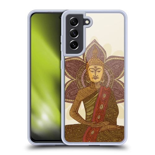 Valentina Symbols Illustration Sitting Buddha Soft Gel Case for Samsung Galaxy S21 FE 5G & MagSafe