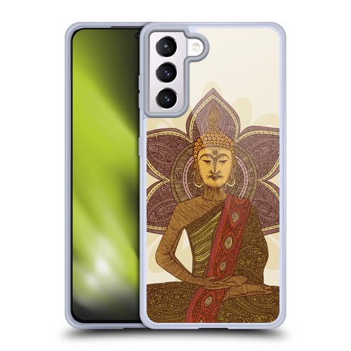 Valentina Symbols Illustration Sitting Buddha Soft Gel Case for Samsung Galaxy S21+ 5G & MagSafe