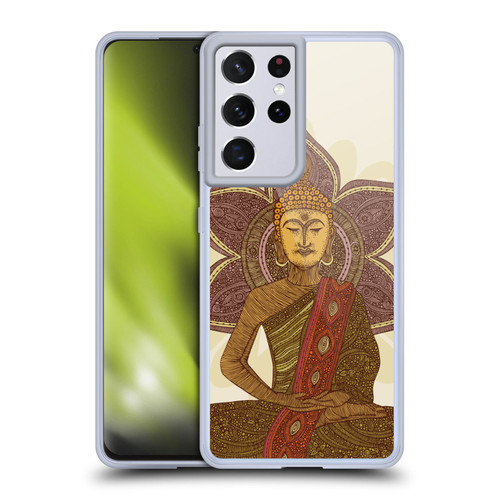 Valentina Symbols Illustration Sitting Buddha Soft Gel Case for Samsung Galaxy S21 Ultra 5G & MagSafe