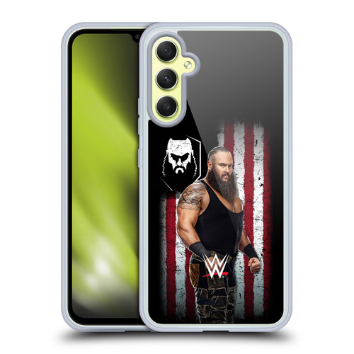 WWE American Flag Superstars Braun Strowman Soft Gel Case for Samsung Galaxy A34 5G