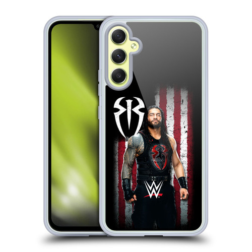 WWE American Flag Superstars Roman Reigns Soft Gel Case for Samsung Galaxy A34 5G