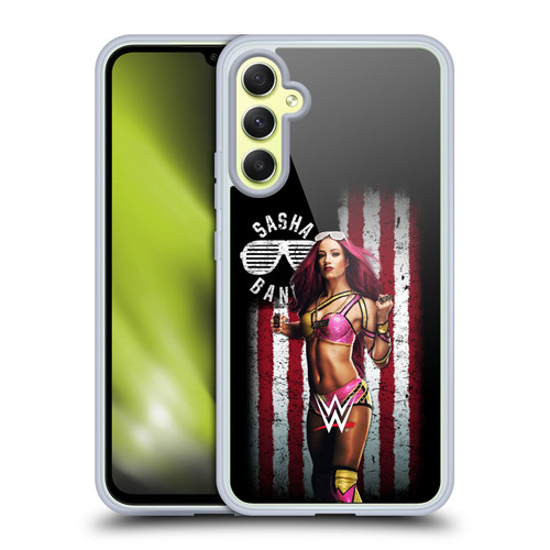 WWE American Flag Superstars Sasha Banks Soft Gel Case for Samsung Galaxy A34 5G