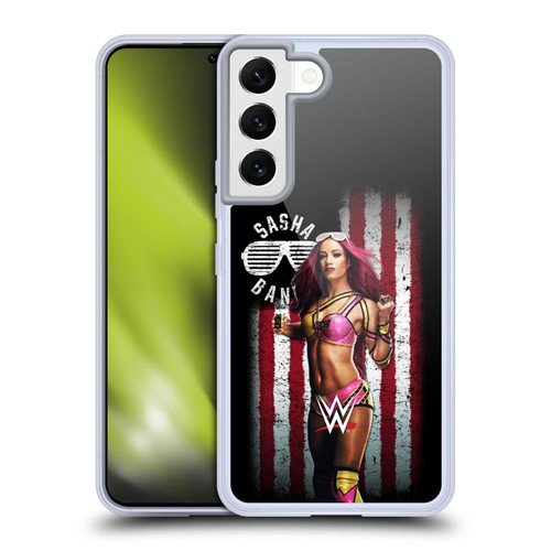WWE American Flag Superstars Sasha Banks Soft Gel Case for Samsung Galaxy S22 5G & MagSafe
