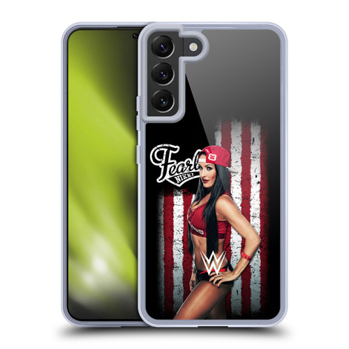 WWE American Flag Superstars Nikki Bella Soft Gel Case for Samsung Galaxy S22+ 5G & MagSafe