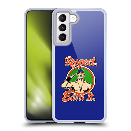 WWE 2017/18 Superstars John Cena Respect Earn It Soft Gel Case for Samsung Galaxy S21 5G & MagSafe