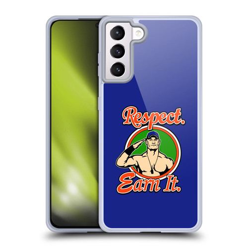 WWE 2017/18 Superstars John Cena Respect Earn It Soft Gel Case for Samsung Galaxy S21+ 5G & MagSafe