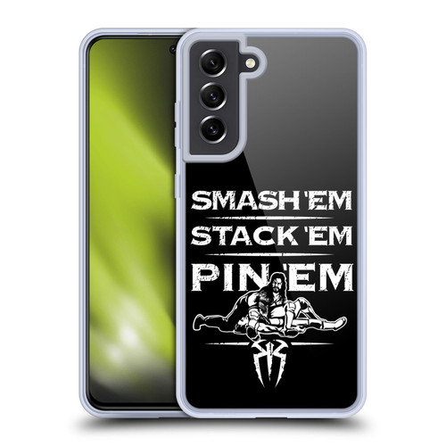 WWE R. Reigns Graphics Smash Em Stack Em Pin Em Soft Gel Case for Samsung Galaxy S21 FE 5G & MagSafe