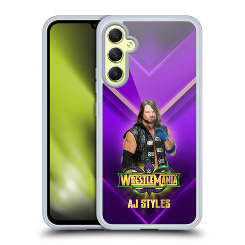 WWE Wrestlemania 34 Superstars AJ Styles Soft Gel Case for Samsung Galaxy A34 5G