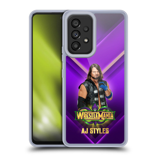 WWE Wrestlemania 34 Superstars AJ Styles Soft Gel Case for Samsung Galaxy A53 5G (2022)