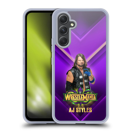 WWE Wrestlemania 34 Superstars AJ Styles Soft Gel Case for Samsung Galaxy A54 5G