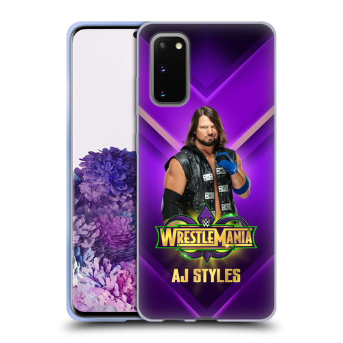 WWE Wrestlemania 34 Superstars AJ Styles Soft Gel Case for Samsung Galaxy S20 / S20 5G