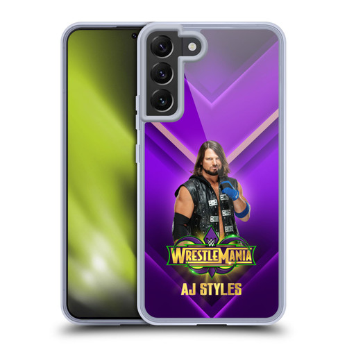WWE Wrestlemania 34 Superstars AJ Styles Soft Gel Case for Samsung Galaxy S22+ 5G & MagSafe