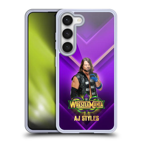 WWE Wrestlemania 34 Superstars AJ Styles Soft Gel Case for Samsung Galaxy S23 5G & MagSafe