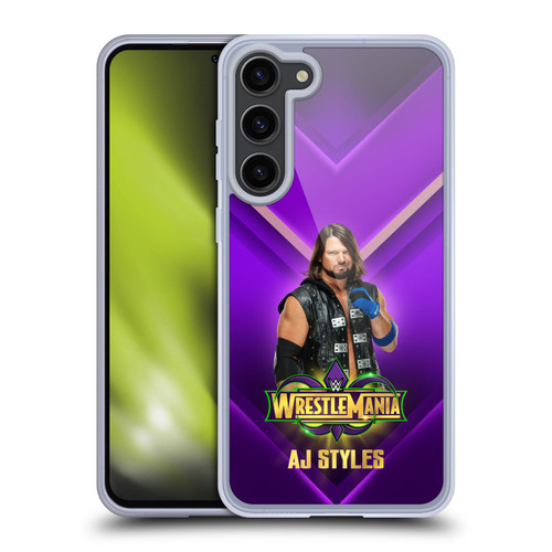 WWE Wrestlemania 34 Superstars AJ Styles Soft Gel Case for Samsung Galaxy S23+ 5G & MagSafe